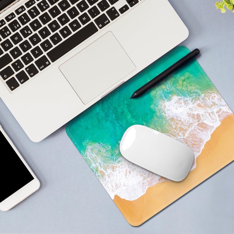 FROGIGO Square Mouse Pad with Stitched Edge, Premium Mousepad Washable Cloth. Computer Mouse Pad with Non-Slip Rubber Base, Mouse Pads for Computers Laptop Mouse 9.25x7.75x0.12 inch-Beach2 - Image 4